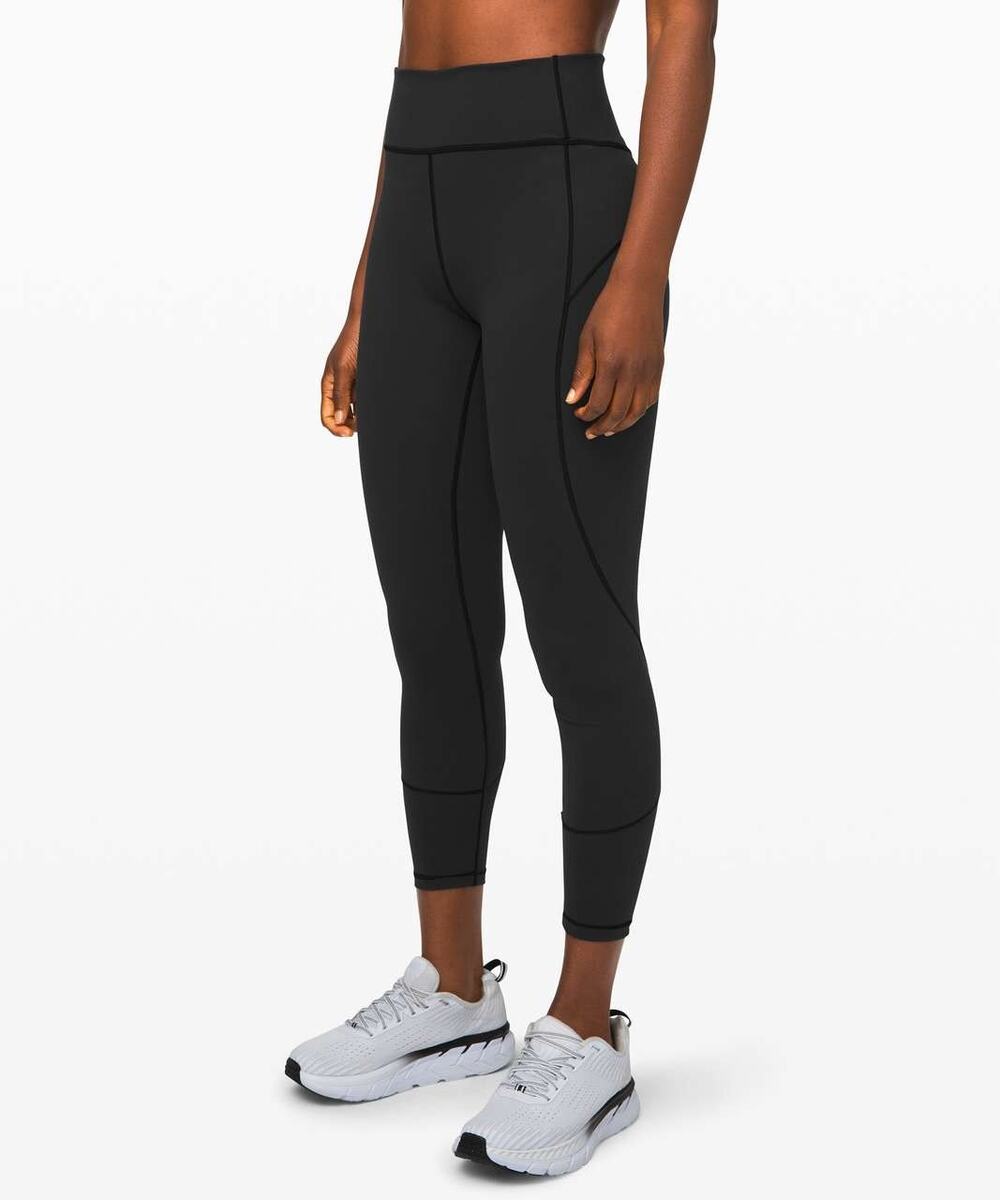 Lululemon In Movement Leggings 25" Everlux Size 10 Black Yoga Workout Gym Active